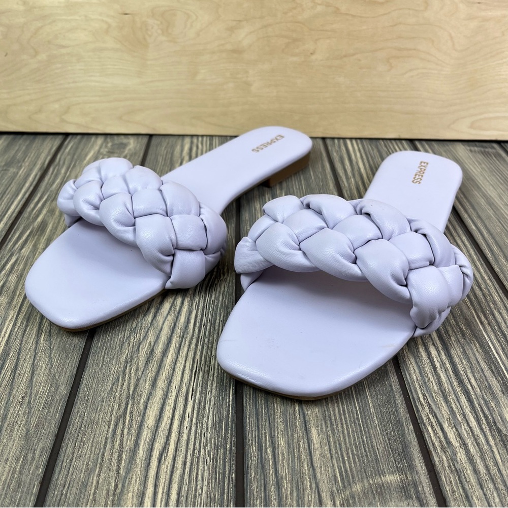 Express Braided One Band Sandals Lilac Purple Women's Size 9.5 - Picture 2 of 8